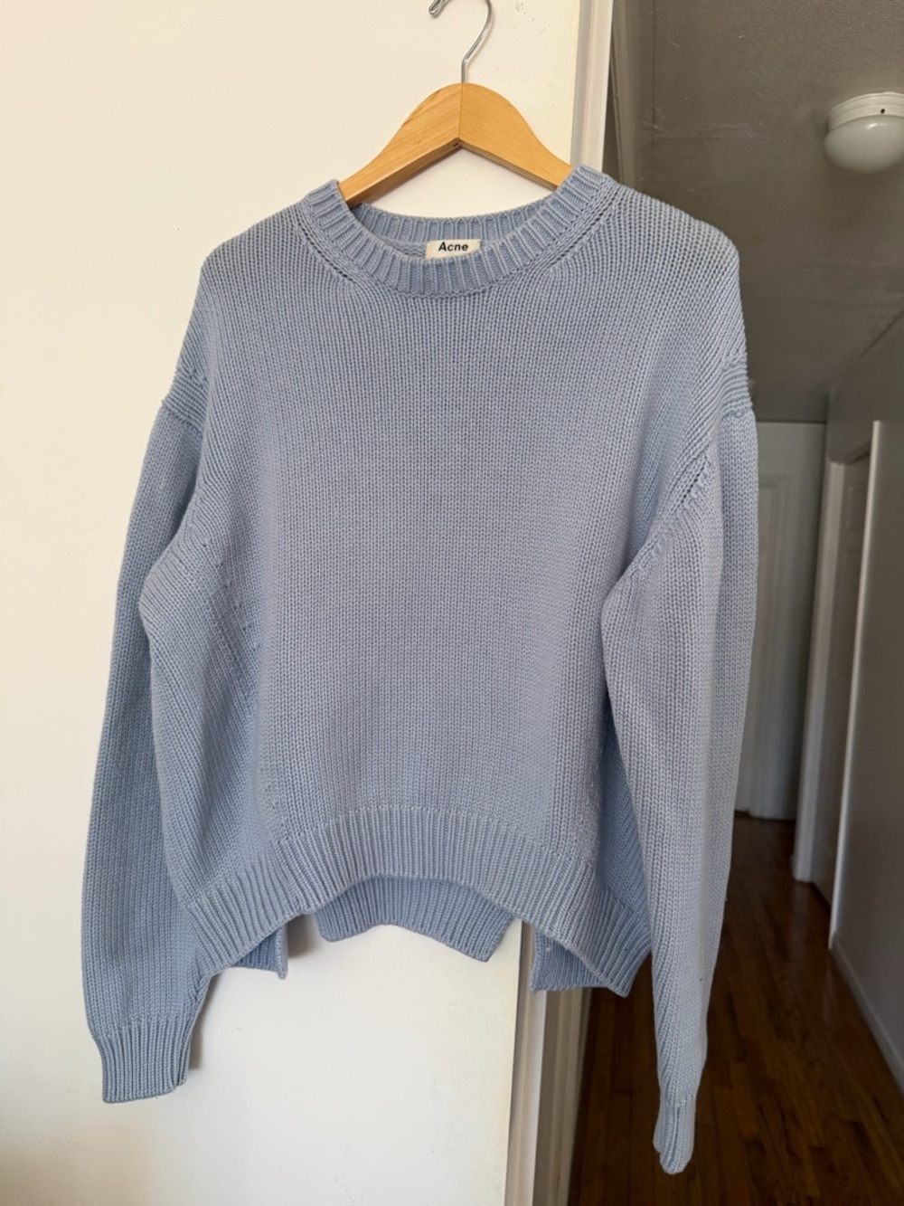 Acne Pale Blue Relaxed Crewneck Sweater
